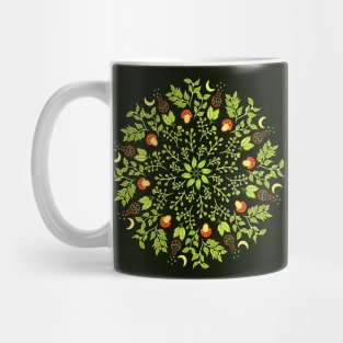 Green witch potions mushrooms leaves nature lover Mug